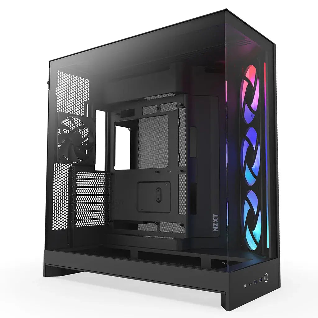 NZXT H9 Flow RGB Tempered Glass Mid-Tower E-ATX Case - Black