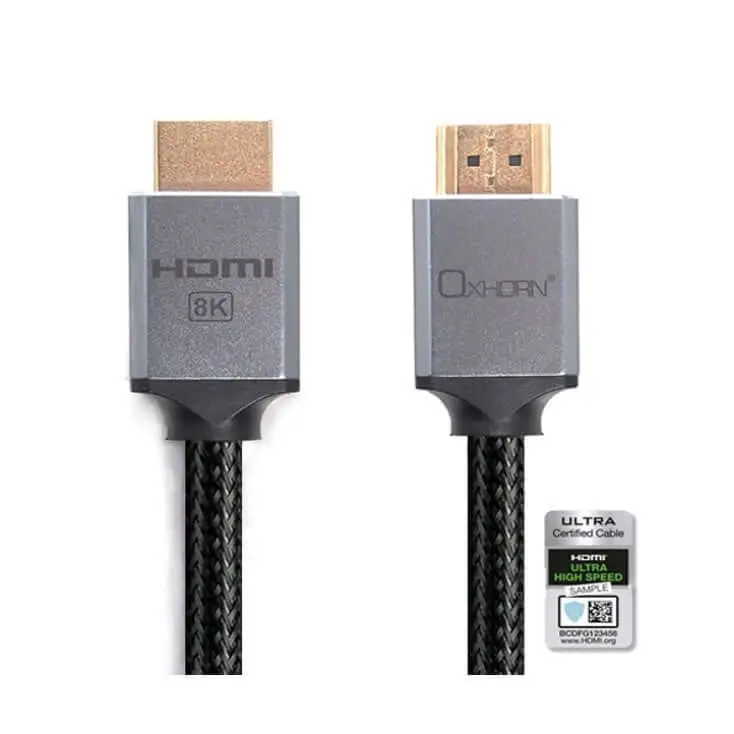 Oxhorn HDMI2.1a 8K@60Hz 3D Ultra Certified Ethernet Aluminum Header Cable 3m Male