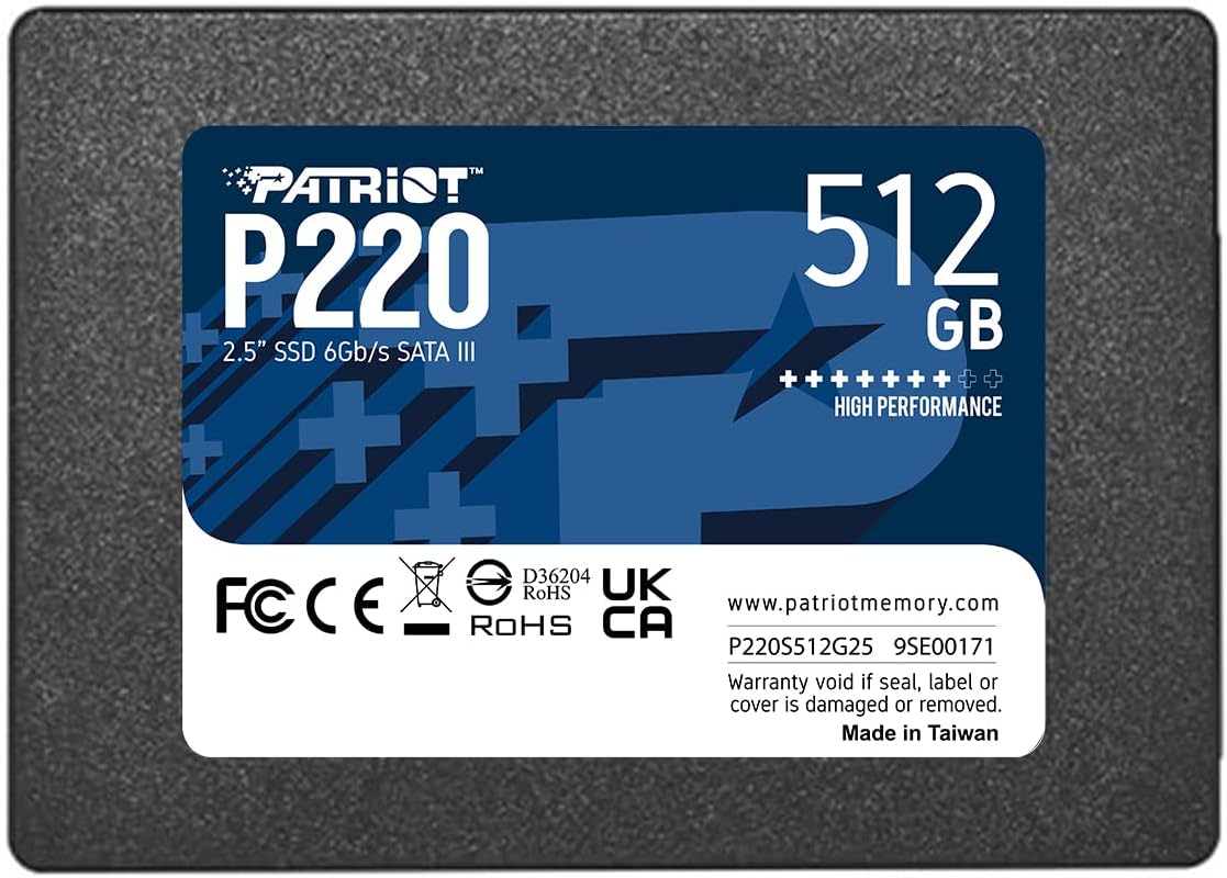 Patriot P220 512GB Internal SSD - SATA 3 2.5’’ - Solid State Drive - P220S512G25