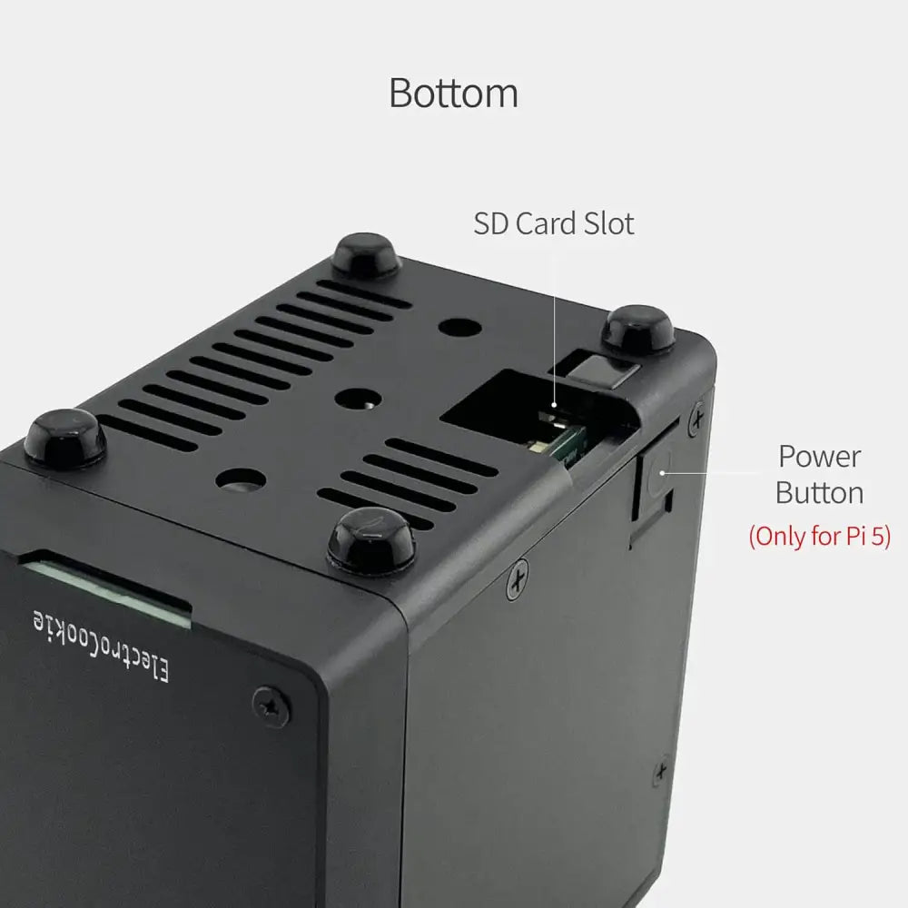 PC Mart Mini Case for Raspberry Pi 5 with Active RGB Lighting Cooler (Matte Black)