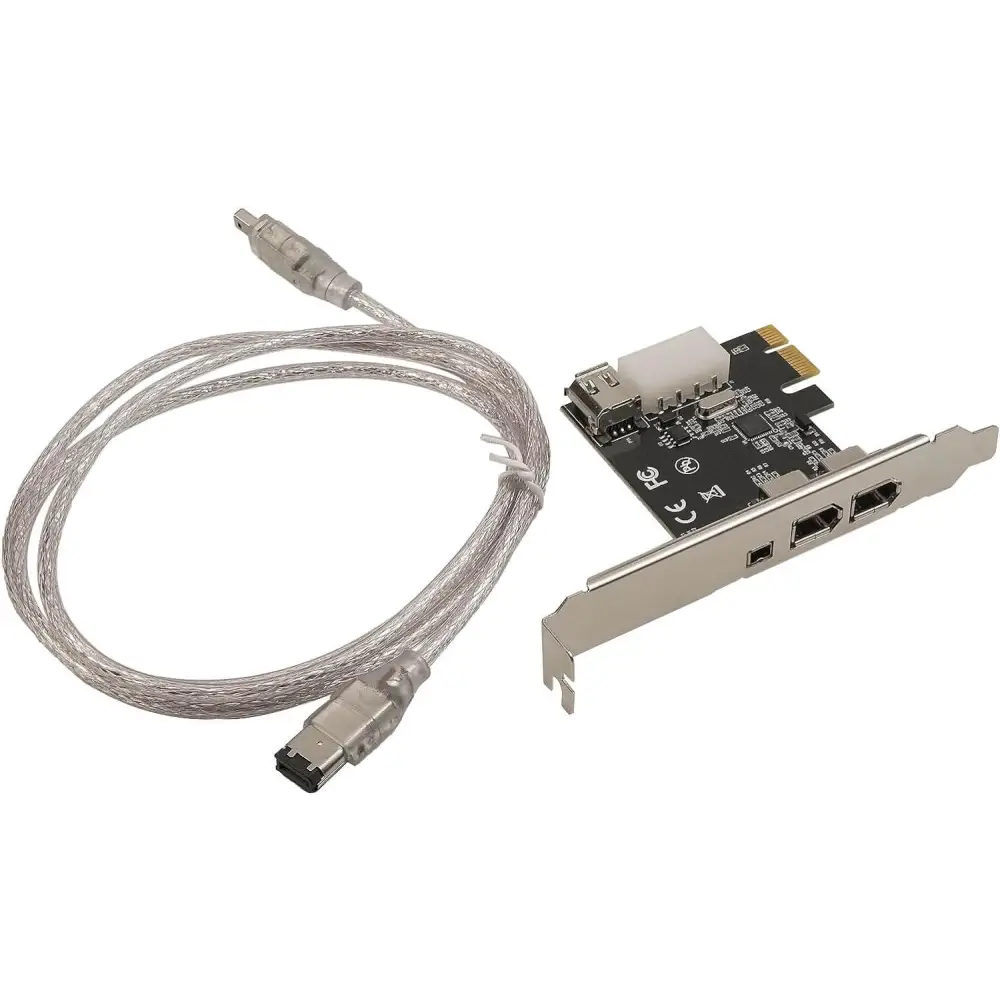 PCIe 4 Ports 1394A Firewire Expansion Card Fit for Desktop PCs,3X 6Pin and 1X 4Pin PCI Express Controller IEEE 400