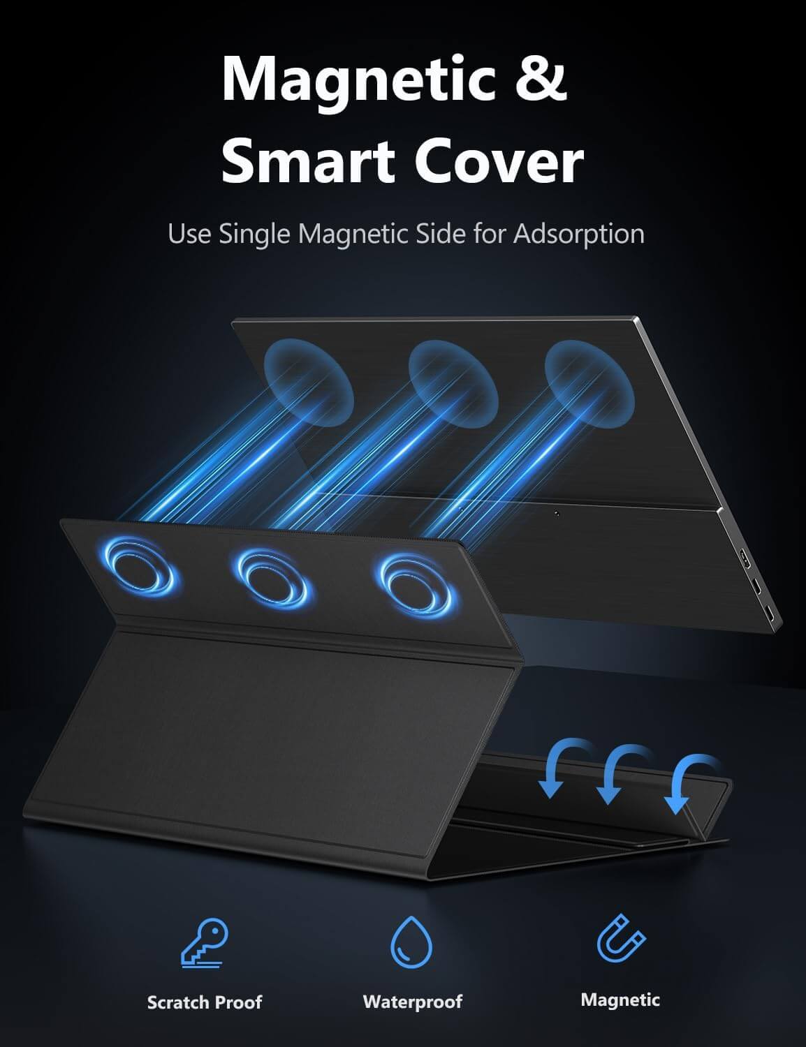 MagicRaven Portable Monitor, 15.6" 1080P Laptop Monitor, Lightweight Dual USB C HDMI Second Computer Screen, Gaming Display with Speakers, Travel Monitor for PS4/5 Xbox Switch MAC PC Phone