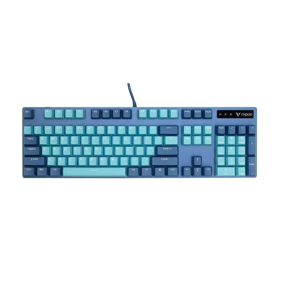 Rapoo V500 Pro Backlit Mechanical Gaming Keyboard - Spill Resistant Metal Cover Ideal for Entry Level Gamers--Cyan Blue