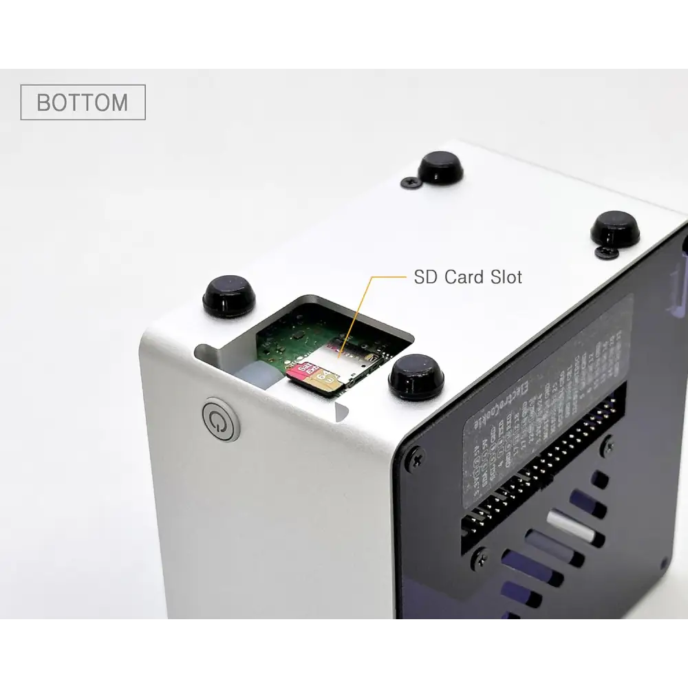 Raspberry Pi 5 Case Aluminum Mini Tower with Cooling Fan and Color Changing Ambient Light (Silver)