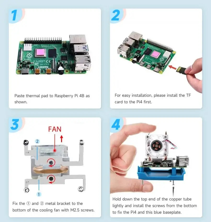 Raspberry Pi Mini Tower Power Kit with ICE Cooler 0.96 inch OLED display Heatsink Cooling Case