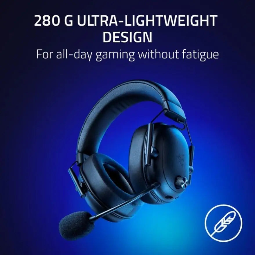 Razer BlackShark V2 HyperSpeed Wireless Gaming Headset: 2.4GHz Bluetooth or USB - THX Spatial Audio - Titanium 50mm