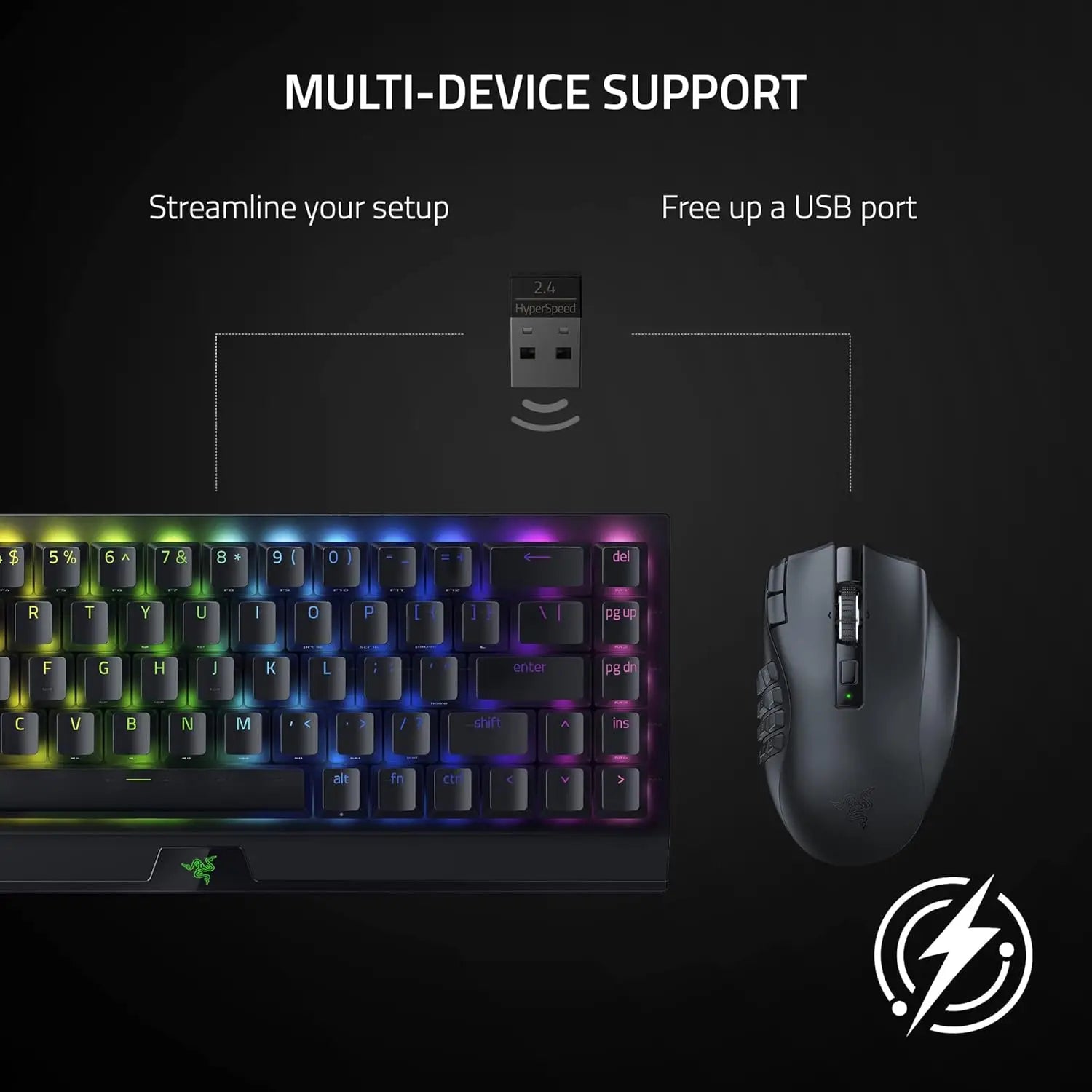 Razer Naga V2 HyperSpeed Wireless MMO Gaming Mouse: 19 Programmable Buttons - HyperScroll Technology - Focus Pro 30K