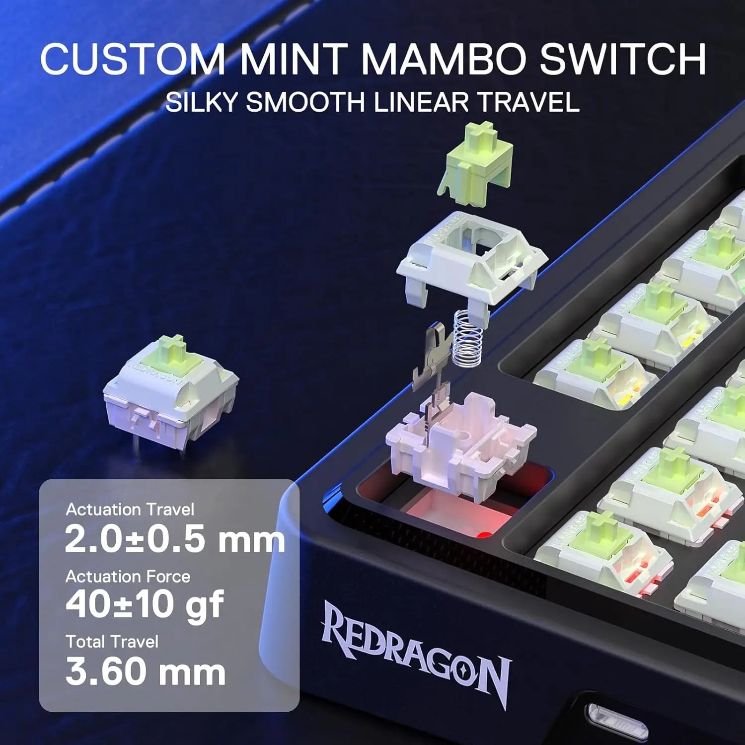 Redragon K673SP 75% Wireless Gasket RGB Gaming Keyboard 3 Mode 81 Keys PBT Compact Mechanical Dedicated Button Control