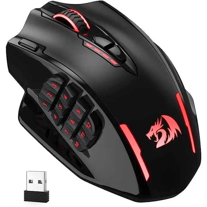 Redragon M913 Impact Elite Wireless Gaming Mouse 16000 DPI Wired/Wireless RGB with 20 Programmable Buttons 45 Hours