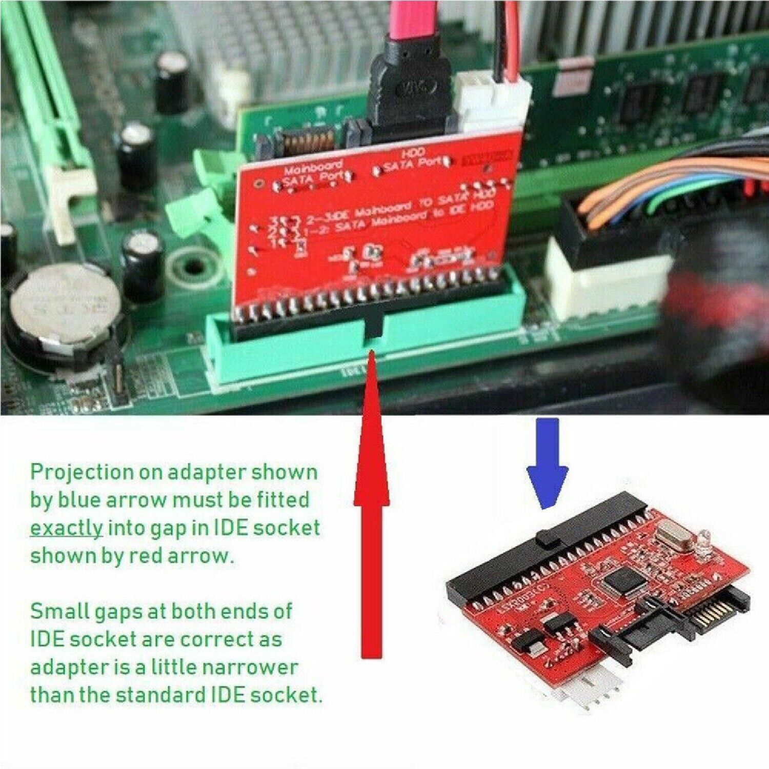 Bidirectional IDE to SATA HDD Adapter Converter Serial-ATA 40pin port with Cable