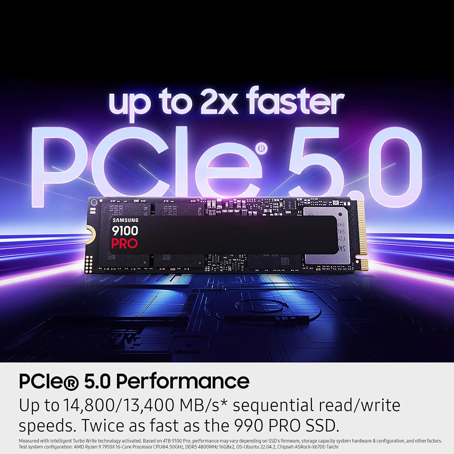 Samsung 9100 PRO Series – 1TB PCIe 5.0 x4 NVMe 2.0 Internal M.2 SSD up to 14700MB/s high Speed Thermal Contorl