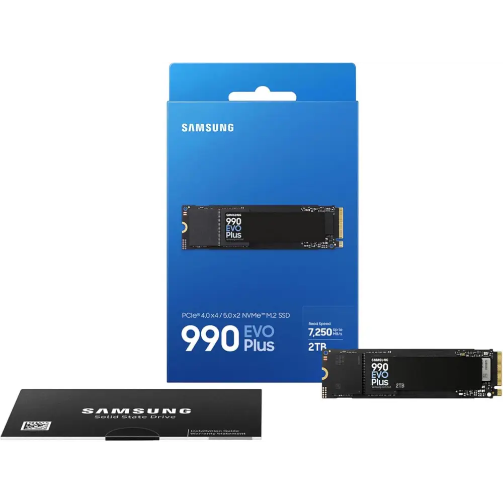 SAMSUNG 990 EVO Plus SSD 2TB PCIe Gen 4x4 5x2 M.2 2280 Speeds Up-to 7,250 MB/s Upgrade Storage for PC/Laptops HMB