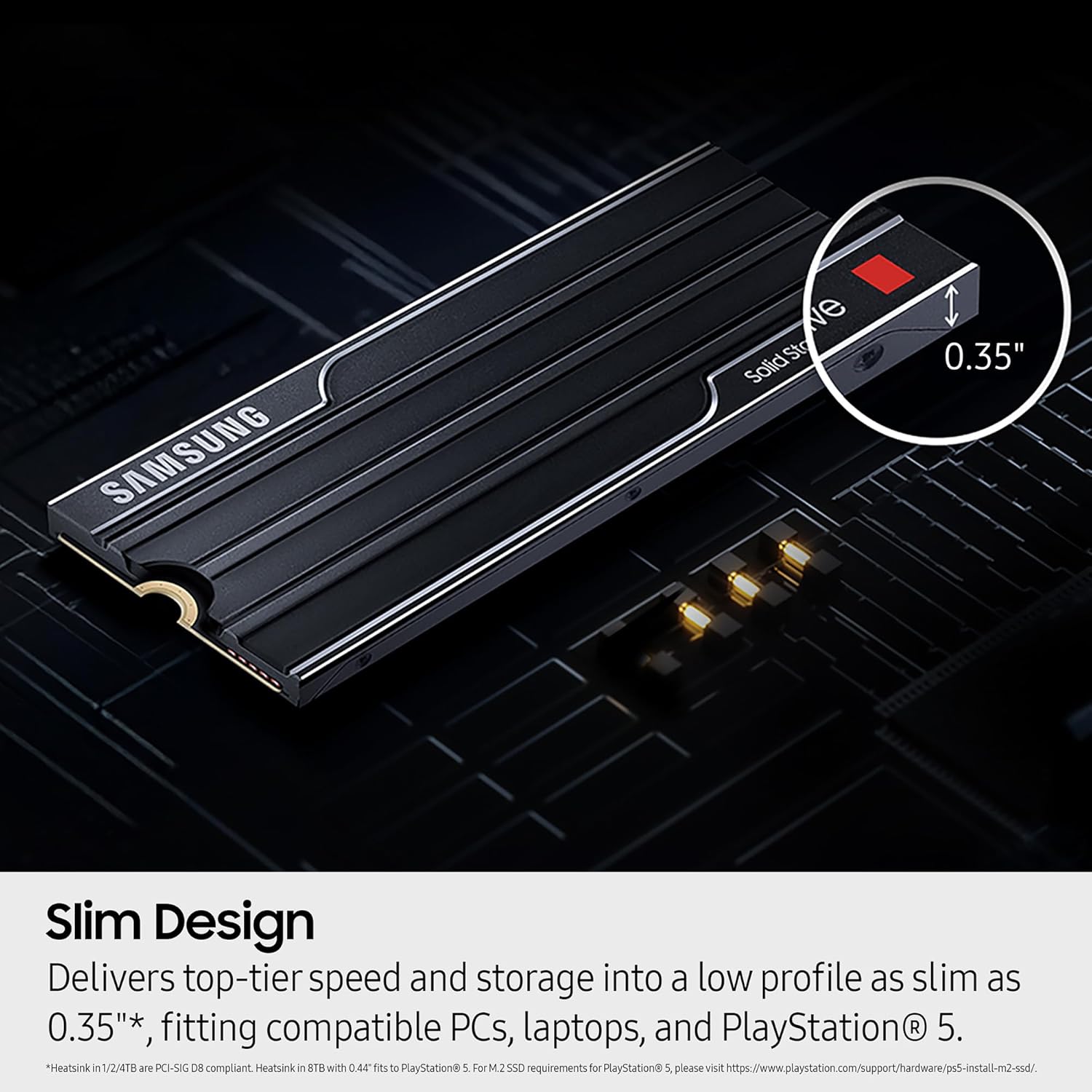 Samsung SSD 9100 PRO with Heatsink 2TB PCIe 5.0x4 M.2 2280 Seq. Read Speeds Up to 14,800/13,400 MB/s Best for AI