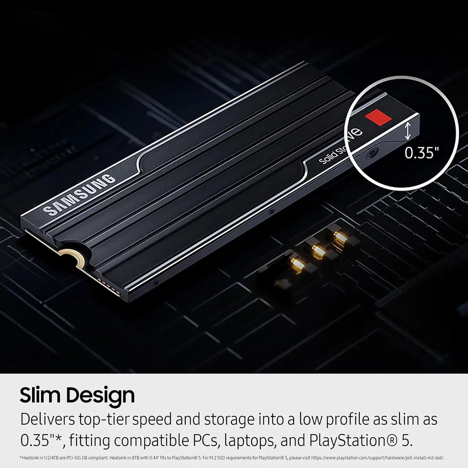 Samsung SSD 9100 PRO with Heatsink 2TB PCIe 5.0x4 M.2 2280 Seq. Read Speeds Up to 14,800/13,400 MB/s Best for AI
