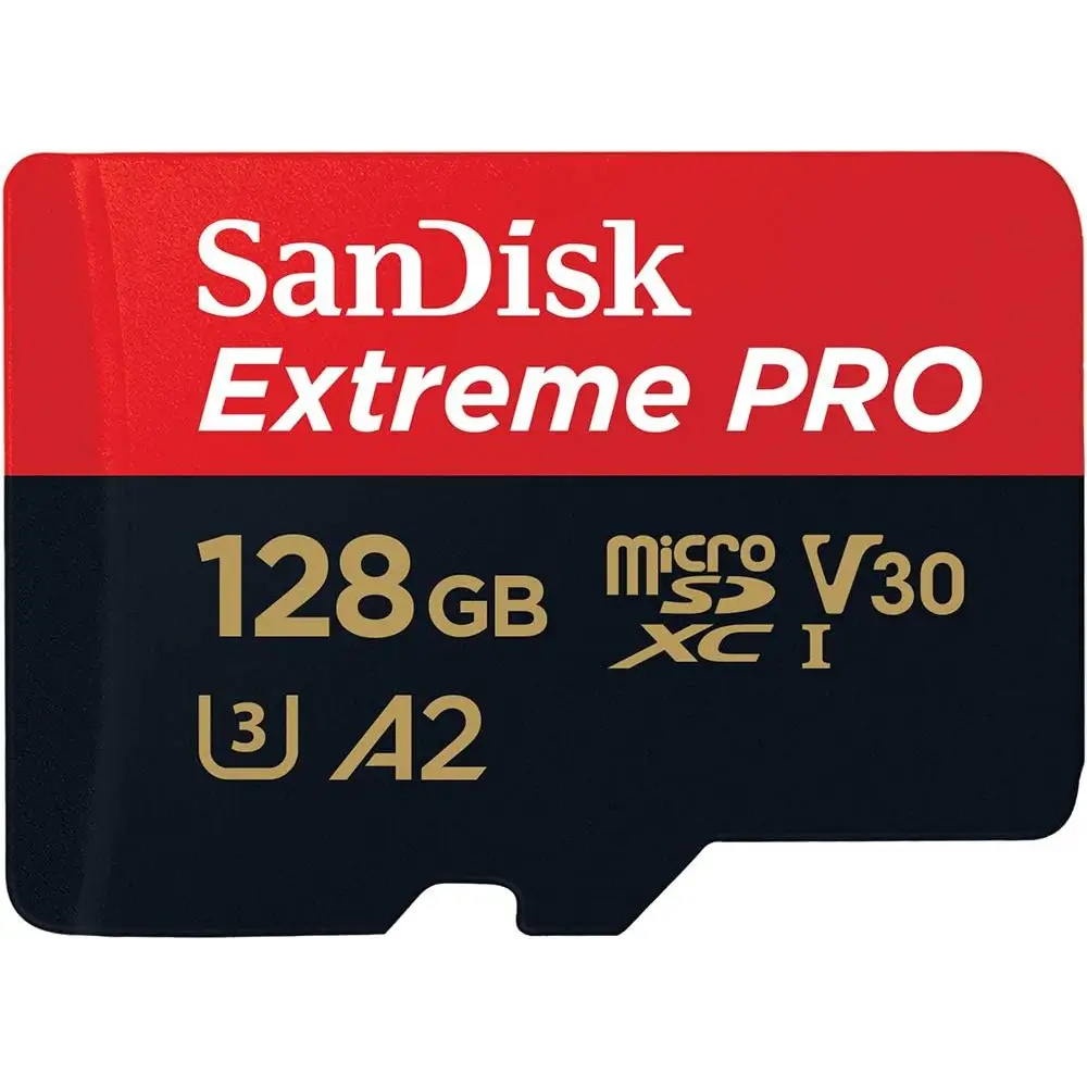 SanDisk 128GB Extreme PRO microSDXC Card + SD Adapter + RescuePRO Deluxe up to 200MB/s with A2 App Performance UHS-I