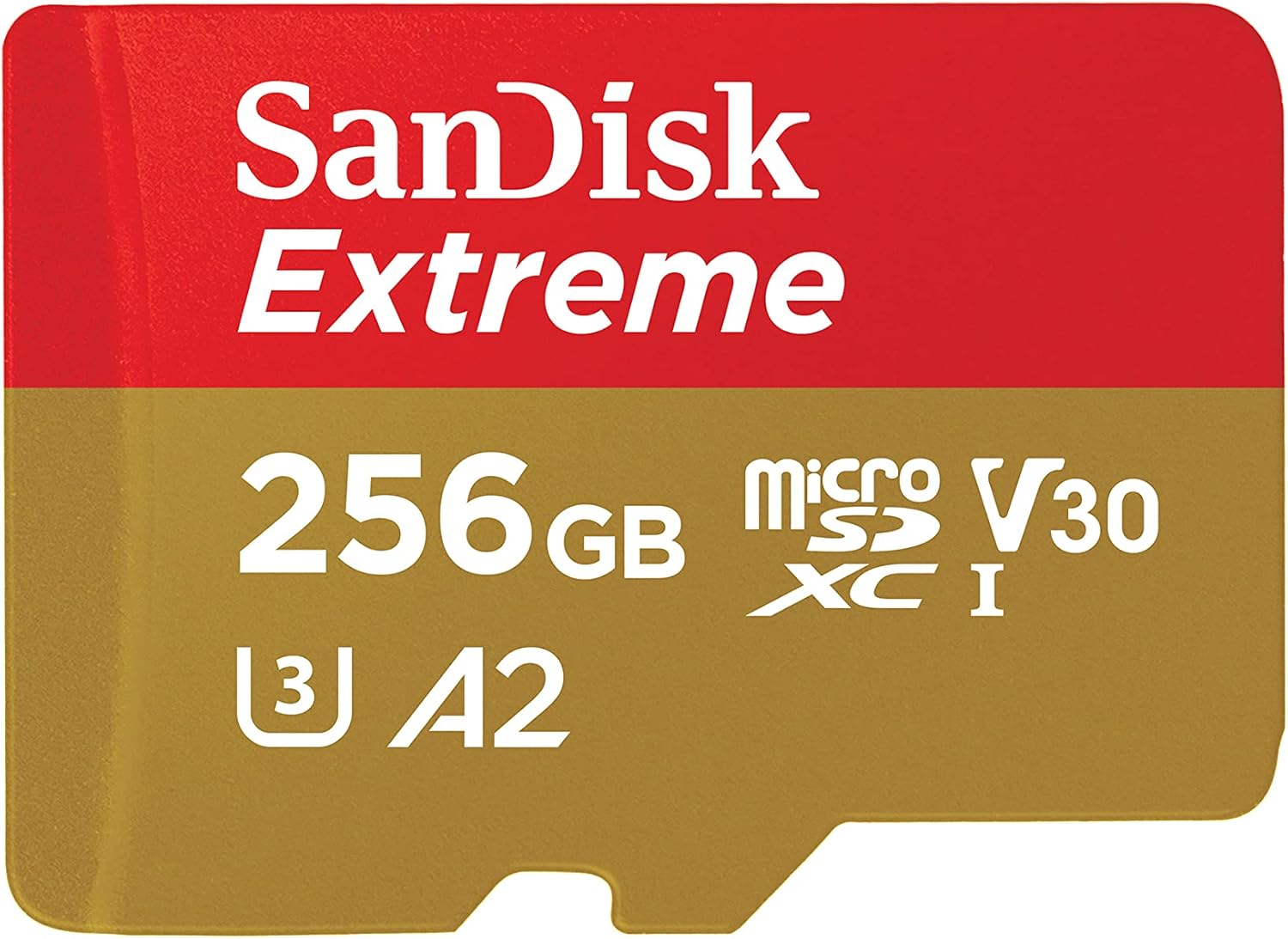 SanDisk 256GB Extreme microSDXC UHS-I Memory Card with Adapter - C10 U3 V30 4K 5K A2 Micro SD Card - SDSQXAV-256G-GN6MA