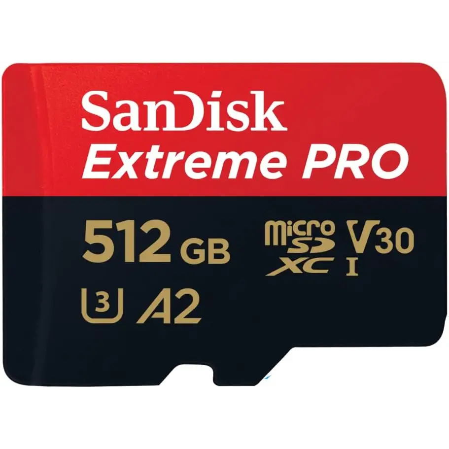 SanDisk 512GB Extreme PRO microSDXC Card + SD Adapter + RescuePRO Deluxe up to 200MB/s with A2 App Performance UHS-I