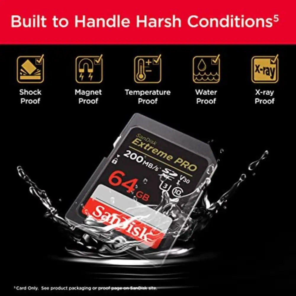 SanDisk 64GB Extreme PRO SDXC UHS-I Memory Card - C10 U3 V30 4K UHD SD - SDSDXXU-064G-GN4IN