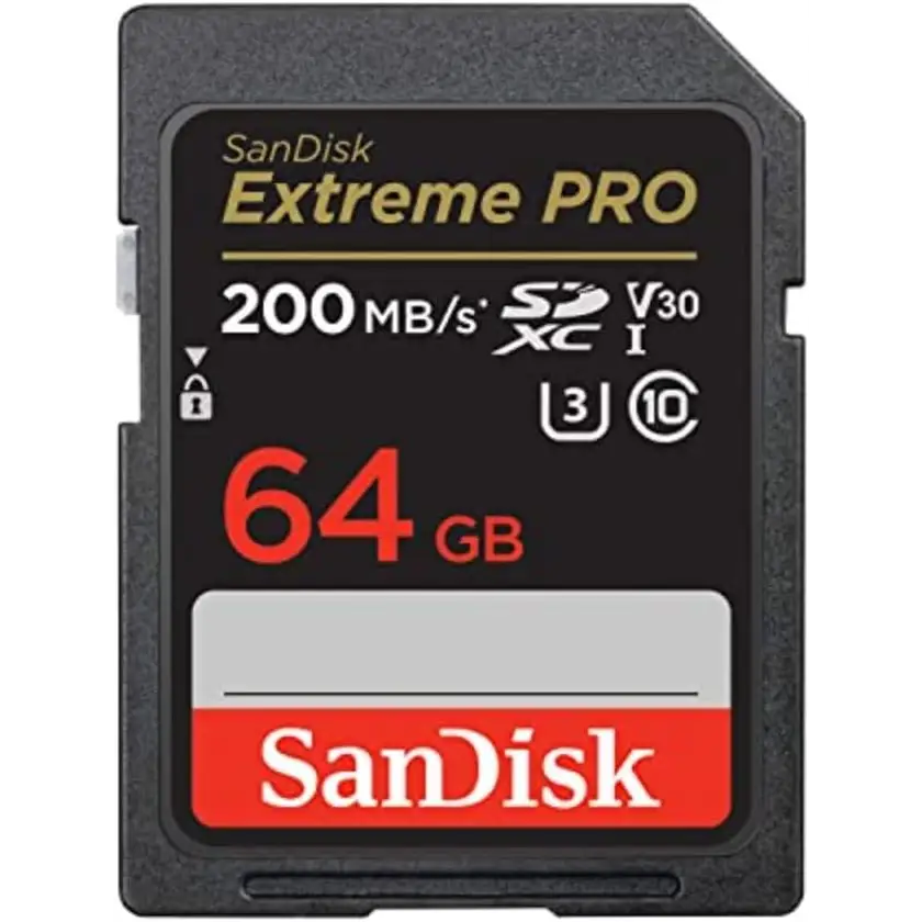 SanDisk 64GB Extreme PRO SDXC UHS-I Memory Card - C10 U3 V30 4K UHD SD - SDSDXXU-064G-GN4IN