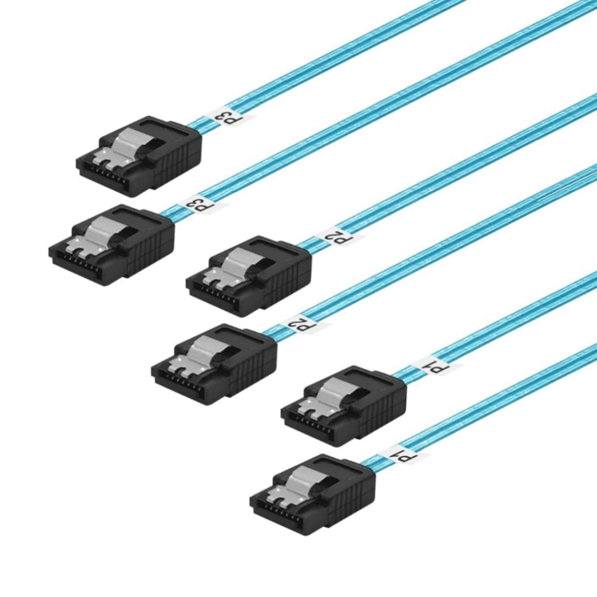 SATA-III Cable 1M,3 Pack Long-SATA Cables,Thin-SATA Long,3.3Ft SATA to Flexible Data Cable,Straight 3 for Hard