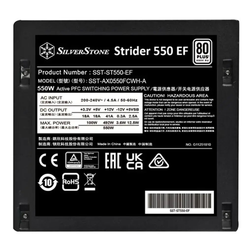 SilverStone ST550-EF Strider 550W 80 PLUS Power Supply