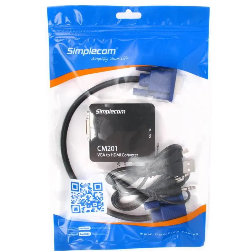 Simplecom CM201 Full HD 1080p VGA to HDMI Converter with Audio(CM201) - 1 - 2 Audio