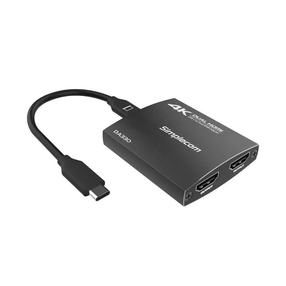Simplecom DA330 USB-c to Dual HDMI MST Adapter 4k@60hz With PD and Audio