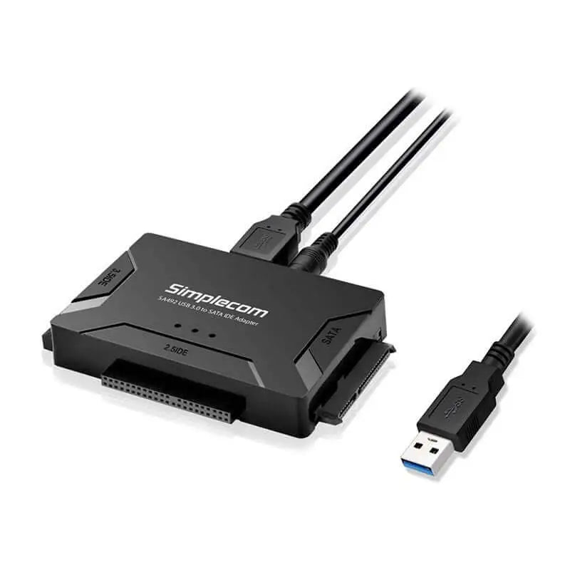 Simplecom SA492 USB to 2.5’’/3.5’’/5.25’’ SATA IDE Adapter with Supply