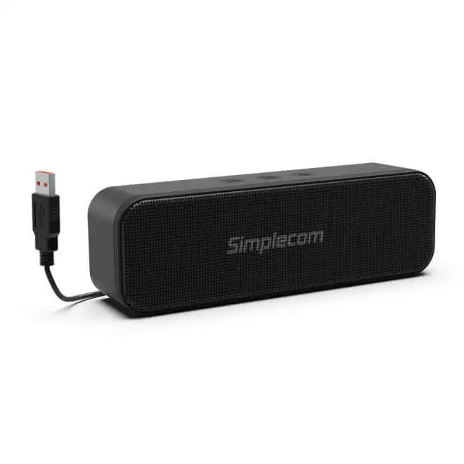 Simplecom UM228 Portable USB Stereo Soundbar Speaker Plug and Play with Volume Control for PC