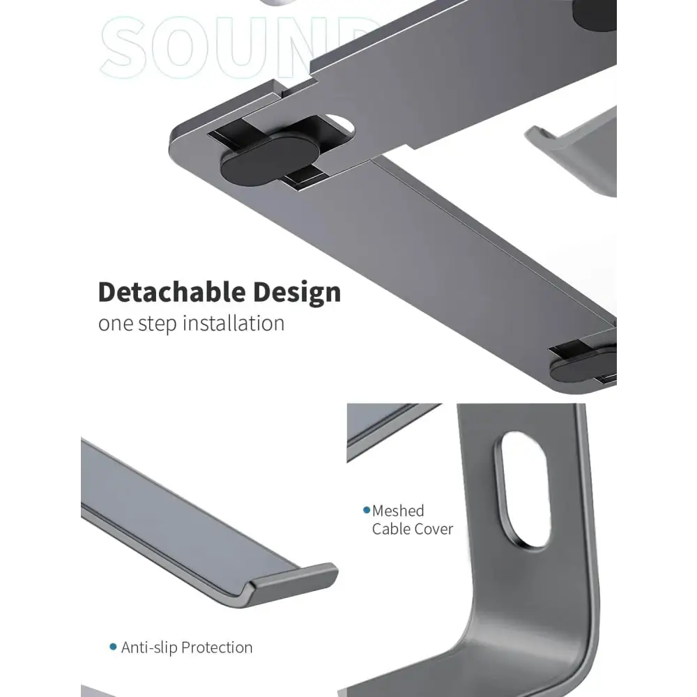 Soundance Aluminum Laptop Stand for Desk Compatible with Mac MacBook Pro Air Apple Notebook Portable Holder Ergonomic