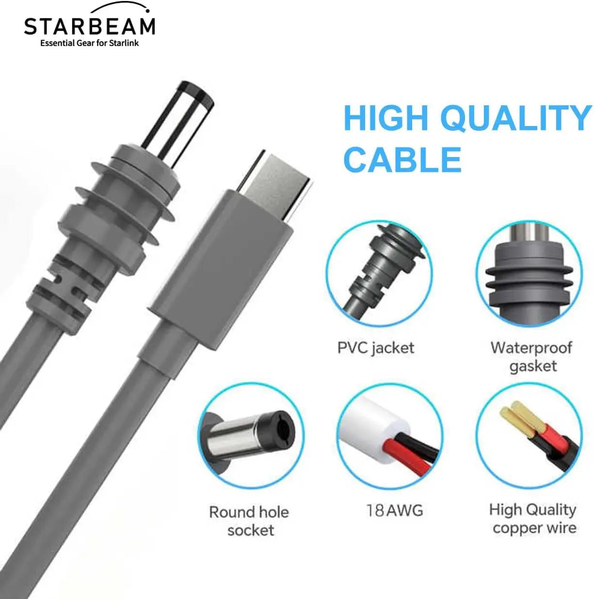 STARBEAM Starlink Mini 20V DC 5m USB-C Power Cable