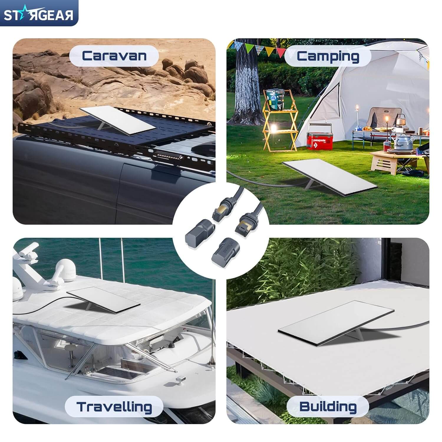 STARGEAR 15M/49FT Replacement Cable Compatible with Starlink Standard V3 and Mini Ethernet Cable Waterproof Outdoor Grey