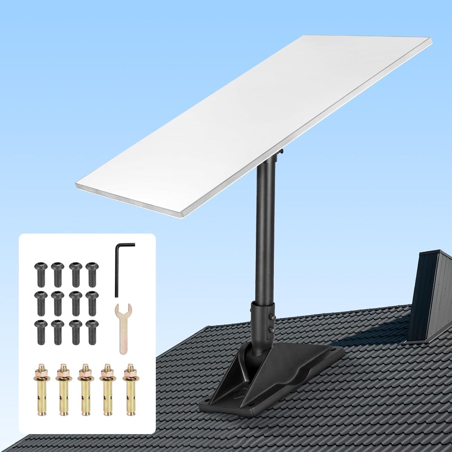 Starlink Gen 3 Heavy Duty Pivot Roof Mount Adjustable Mounting Kit for V3 Standard Dish Includes Aluminum Pipe Adapter