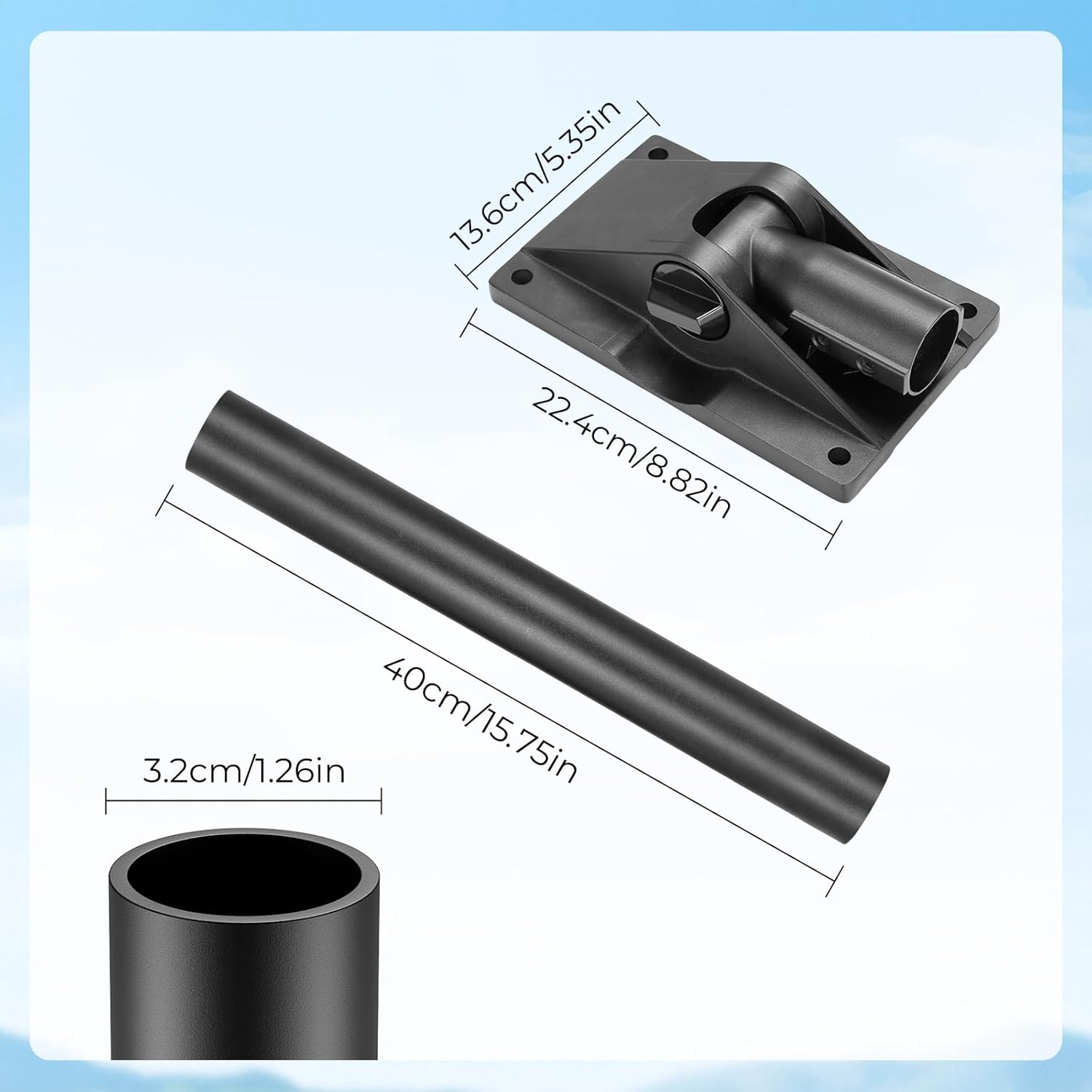 Starlink Gen 3 Heavy Duty Pivot Roof Mount Adjustable Mounting Kit for V3 Standard Dish Includes Aluminum Pipe Adapter