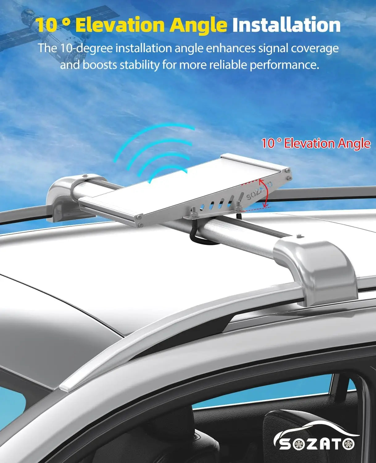 Starlink Mini Car Mount Roof Rack Mounting Kit with Full Metal Protection Shock-Absorbing Foam Adjustable U-Bolt Clamps