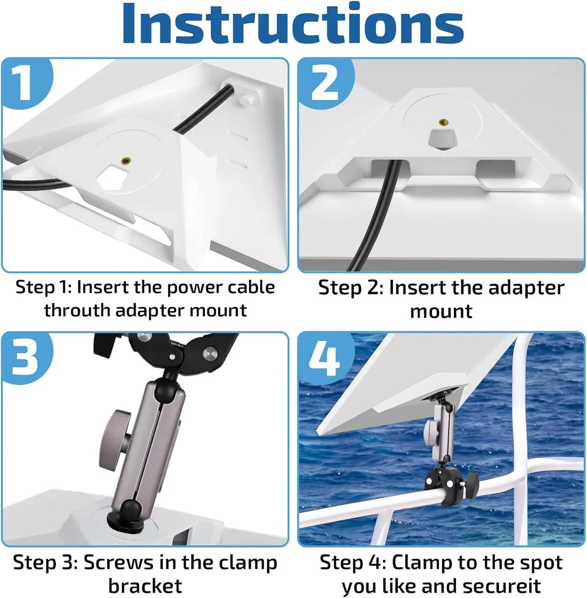 Starlink Mini Mount - Adjustable Clamp Accessories for Dish Fits 2.2–5CM Poles Ideal RV Ladders Roof Racks Vans Boats