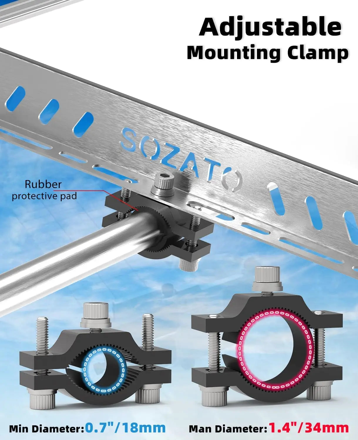 Starlink Mini Mount Multiple Installation Options Car Roof Mounting Kit with Shock-Absorbing Foam Adjustable Pipe Clamp