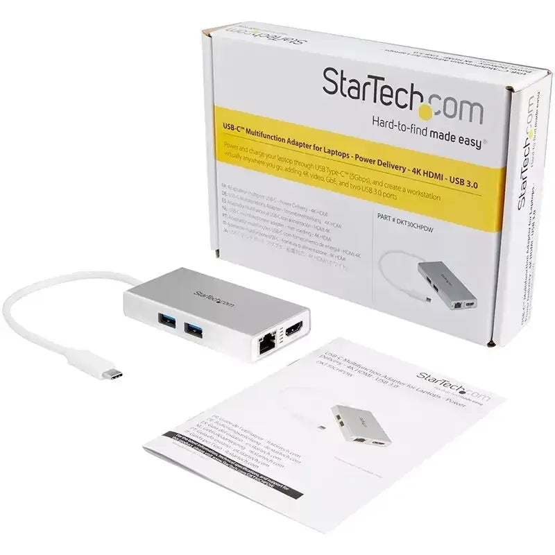 StarTech USB-C Multifunction Adapter For Laptops PD 4K HDMI USB 3.0 - DKT30CHPDW