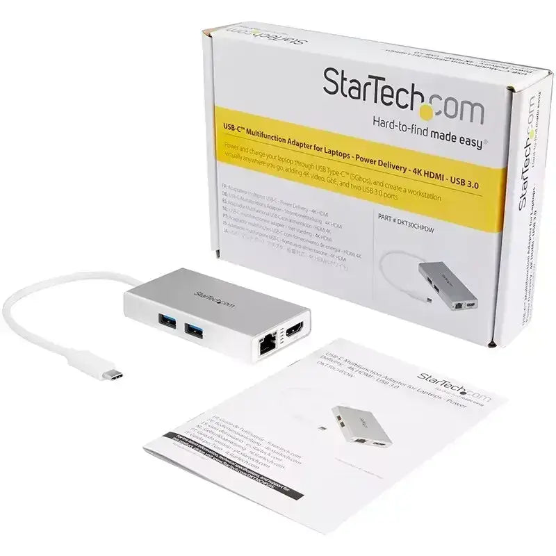 StarTech USB-C Multifunction Adapter For Laptops PD 4K HDMI USB 3.0 - DKT30CHPDW