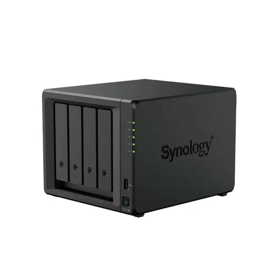 Synology DiskStation DS925+ 4-Bay NAS 3.5’’ Diskless AMD Quad Core CPU 4GB RAM 2x 2.5GbE 2 x USB3.2 1 Expansion port.