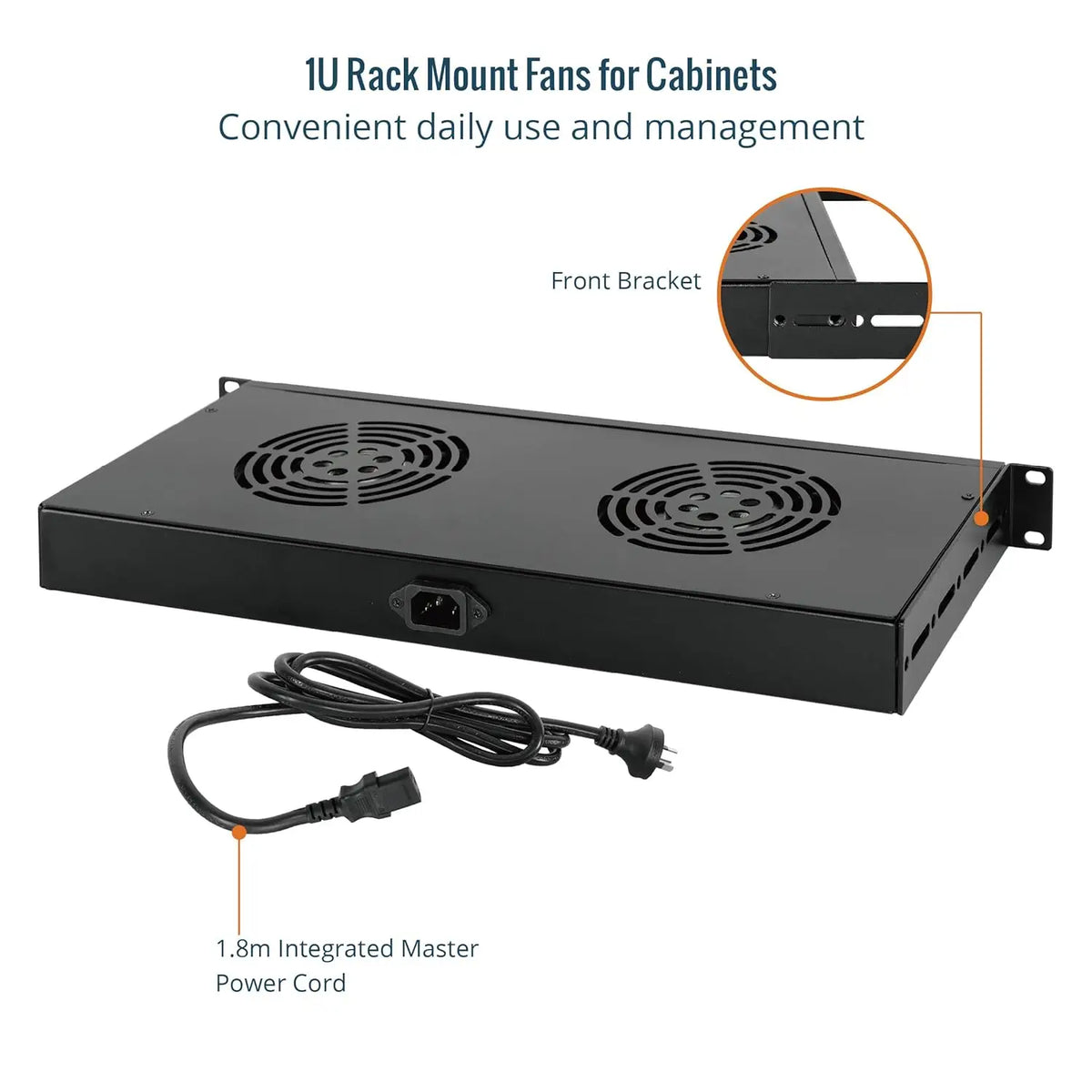 Tecmojo 1U Server Rack Mount Cooling Fans System Exhaust Airflow with 2 for 19 inch Cabinet Home Theater