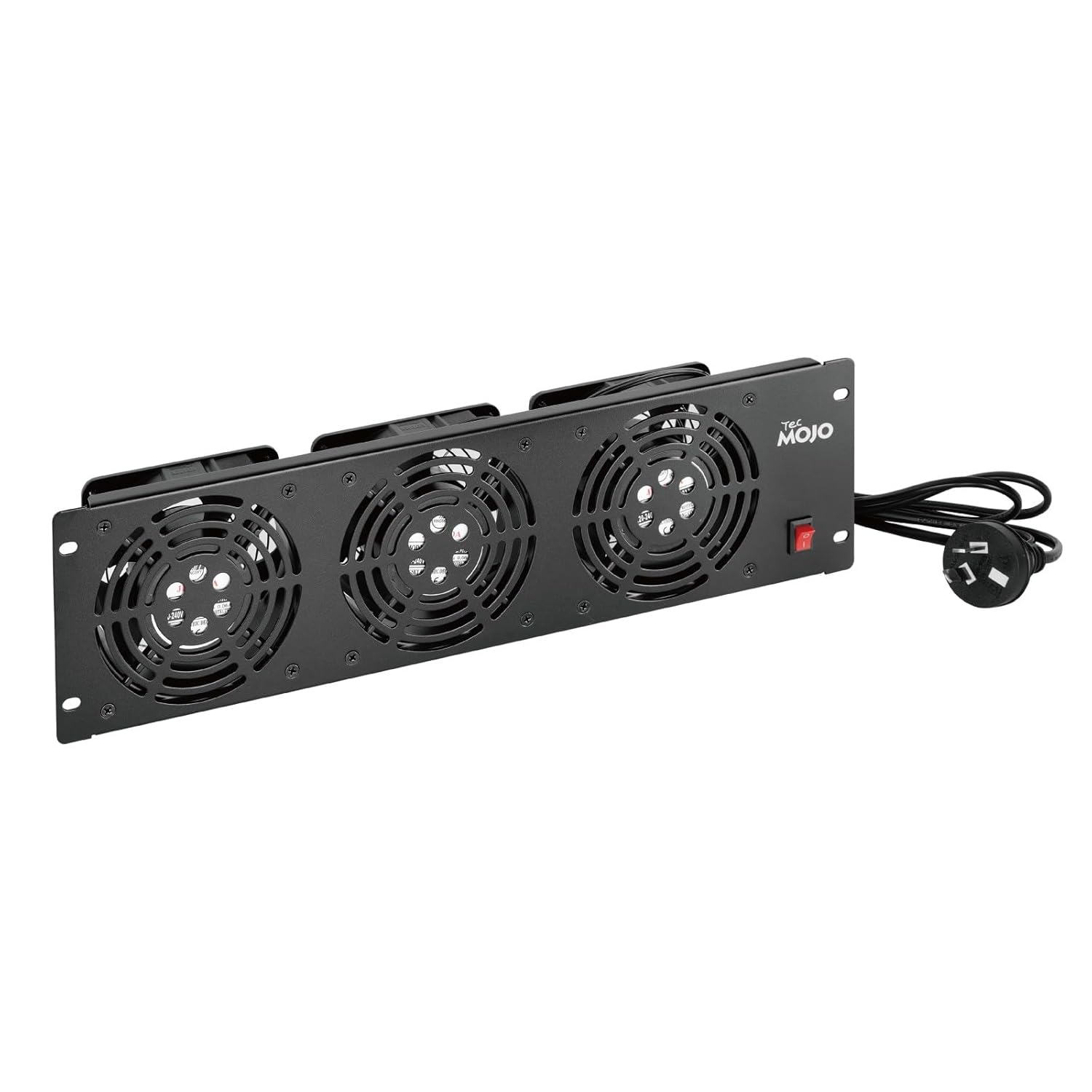 Tecmojo 3U Server Rack Mount Cooling Fan Panels with 3 Fans System Exhaust Airflow for 19 inch Cabinet Vertical Assemble