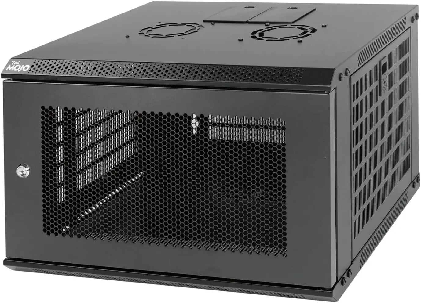 Tecmojo 6RU Wall Mount Network Cabinet Data Server Rack Enclosure with Lockable Mesh Door and Side Panels 50 kg /110