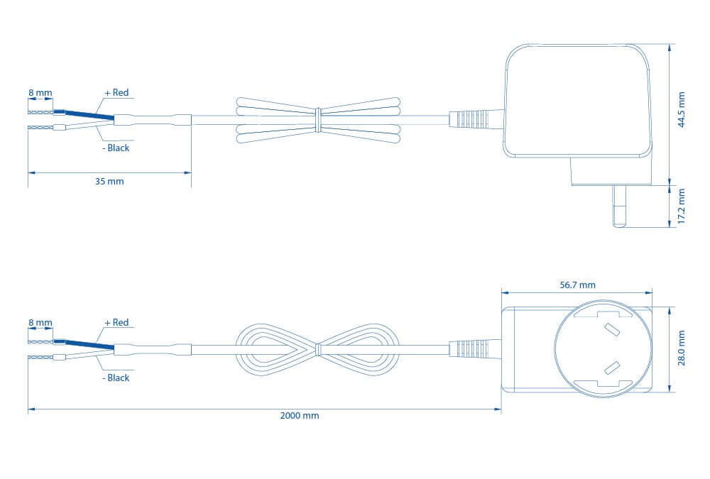 Teltonika 2 Pin AU Power Supply 9W - For TRB245 TRB255 TSW010 TSW114 TSW210 TSW304