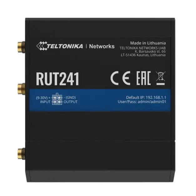 Teltonika RUT241 - Instant LTE Failover | Compact and Powerful Industrial 4G Router/Firewall - Includes WiFi - Internet
