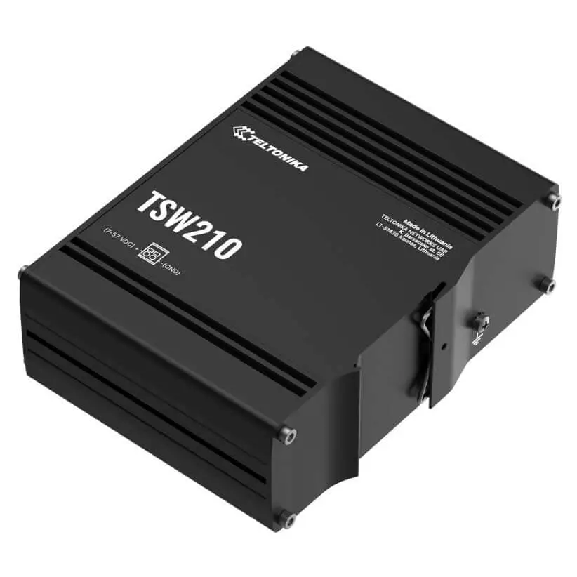 Teltonika TSW210 Industrial Ethernet Switch 2x SFP Ports 8x Gigabit with speeds of up to 1000 Mbps DIN Rail PSU excluded