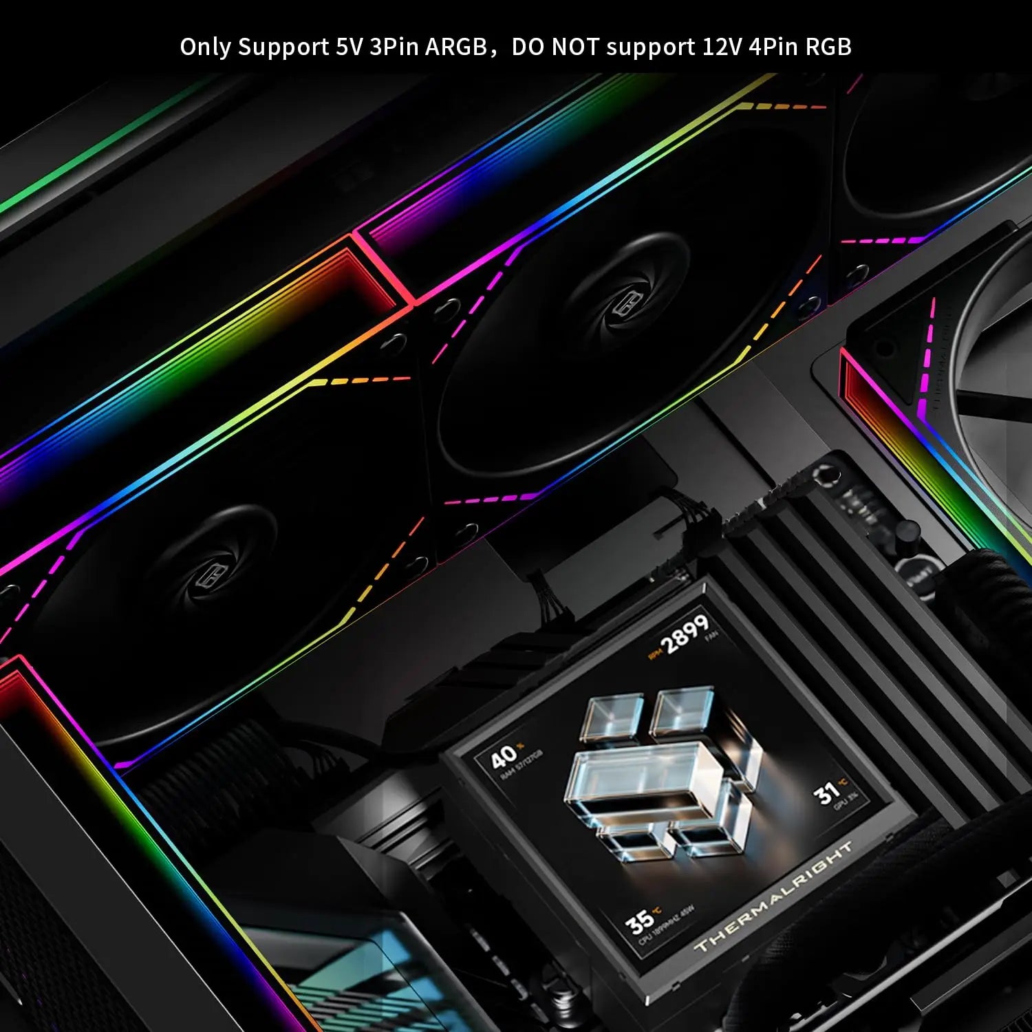 Thermalright Peerless Vision 360 ARGB Black CPU Liquid Cooler-2000RPM