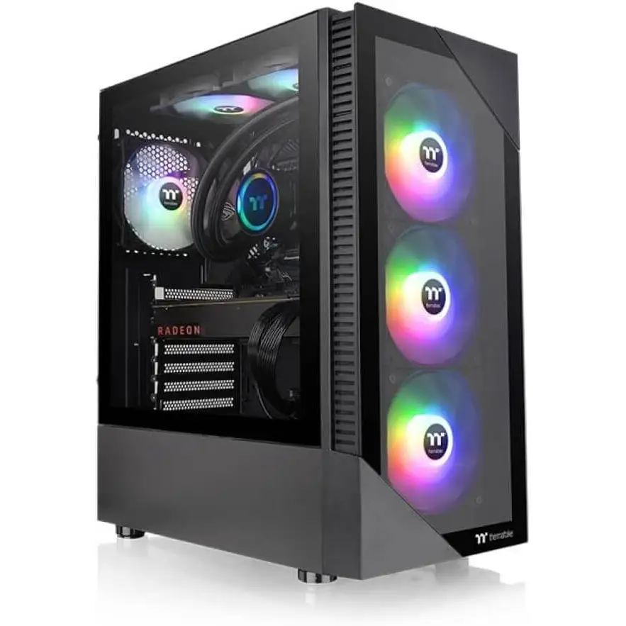 Thermaltake View 200 Plus ARGB Tempered Glass Mid Tower Case Black Edition