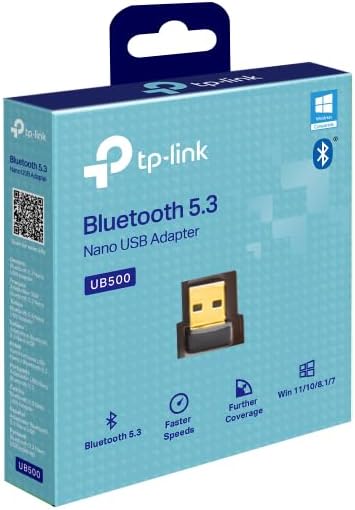 TP-Link Bluetooth 5.3 Nano USB Adapter Wireless Nano-Sized Design Supports Windows 11/10/8.1/7 System Faster Speeds