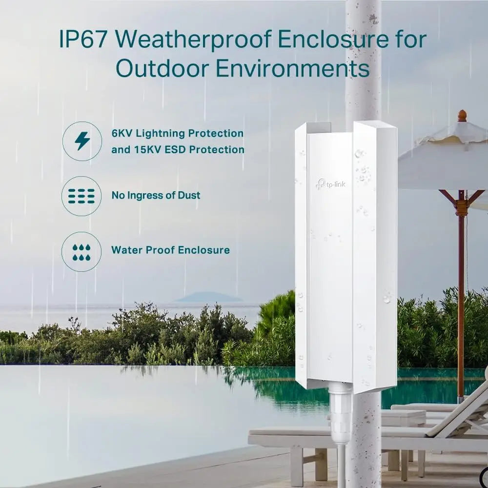 TP-Link Omada AX3000 Indoor/Outdoor Wi-Fi 6 Access Point Wireless Seamless Roaming Long-Range Coverage Mesh IP67 6KV